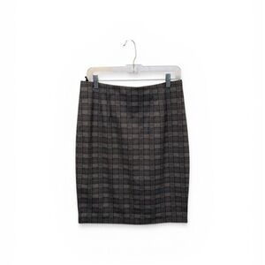 Amanda & Chelsea Black and Gray Plaid Pencil Skirt